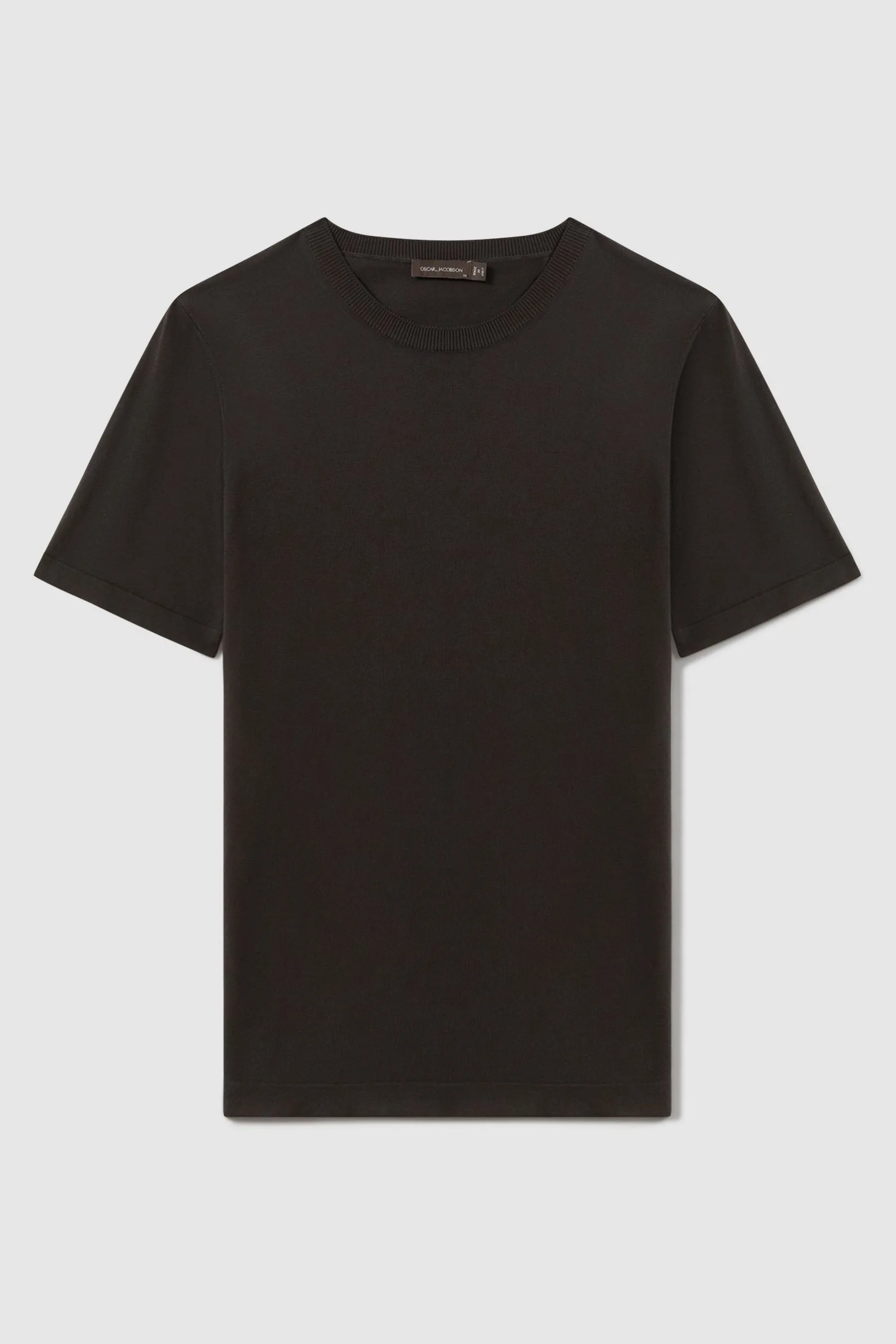 Oscar Jacobson Knitted Cotton Crew Neck T-Shirt    