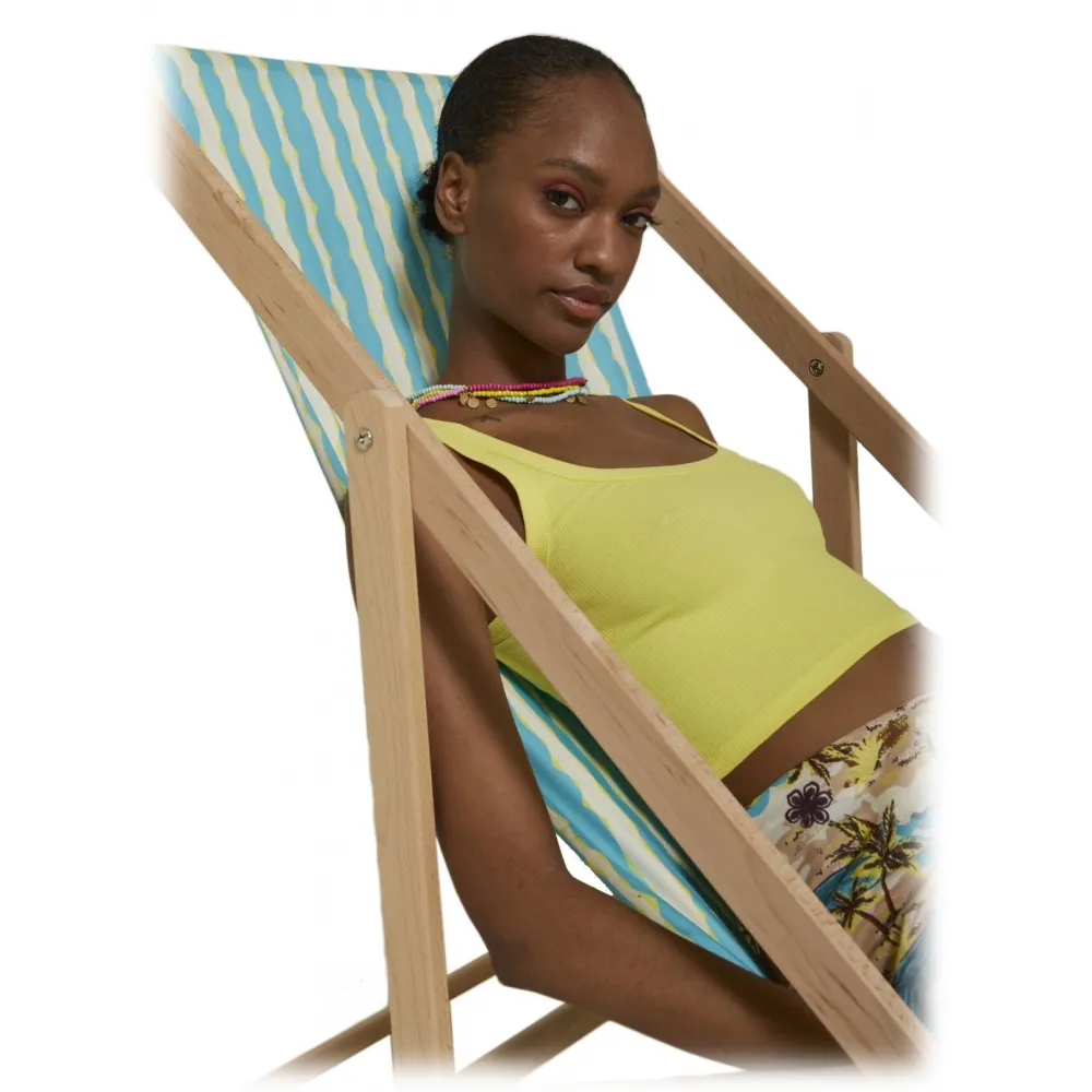 Ottod'Ame - Top Canotta Corto a Costine - Lime - Top - Luxury Exclusive Collection