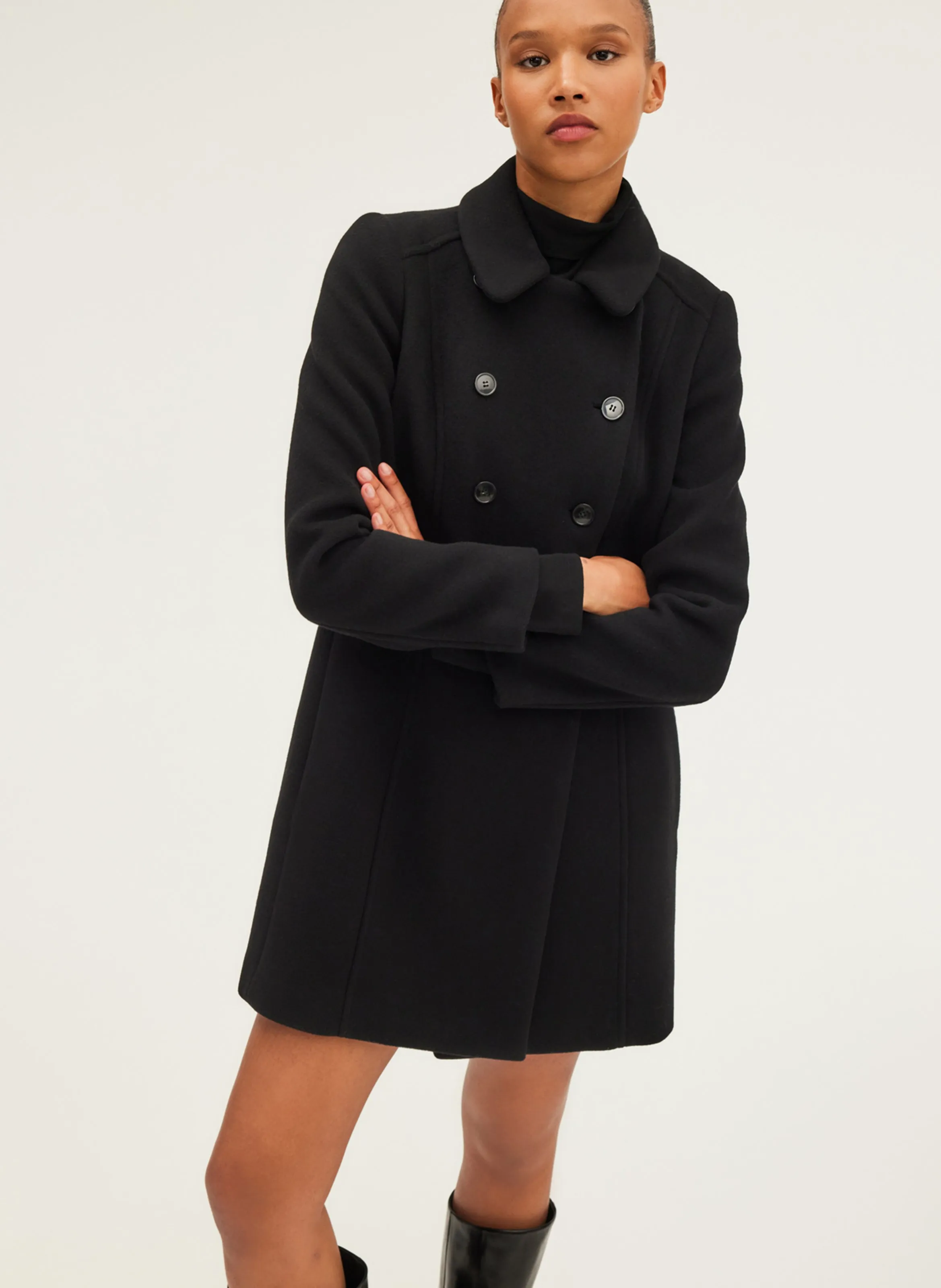  PABLO   LIORA - Cappotto collo classico in lana | Nero