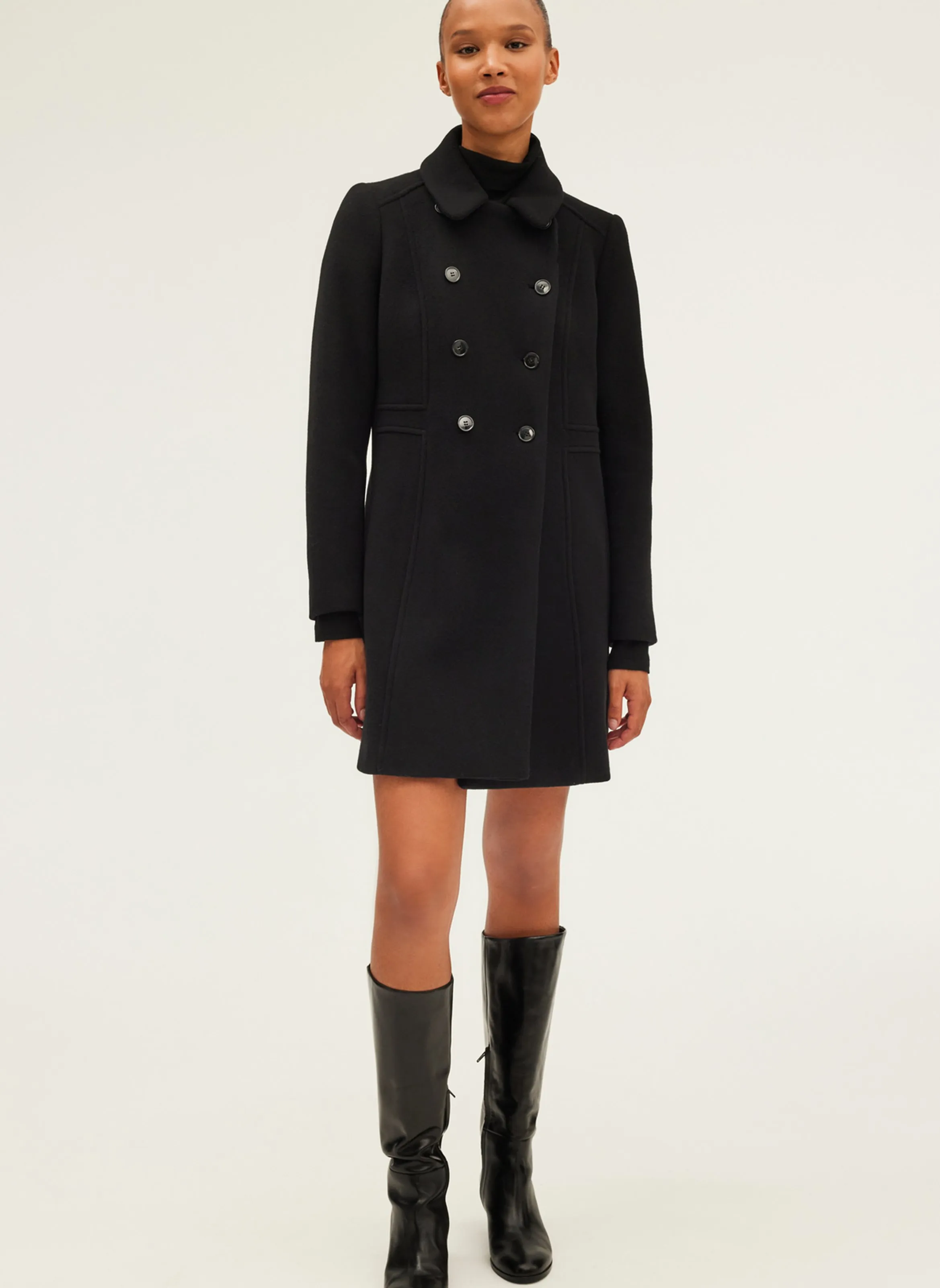  PABLO   LIORA - Cappotto collo classico in lana | Nero