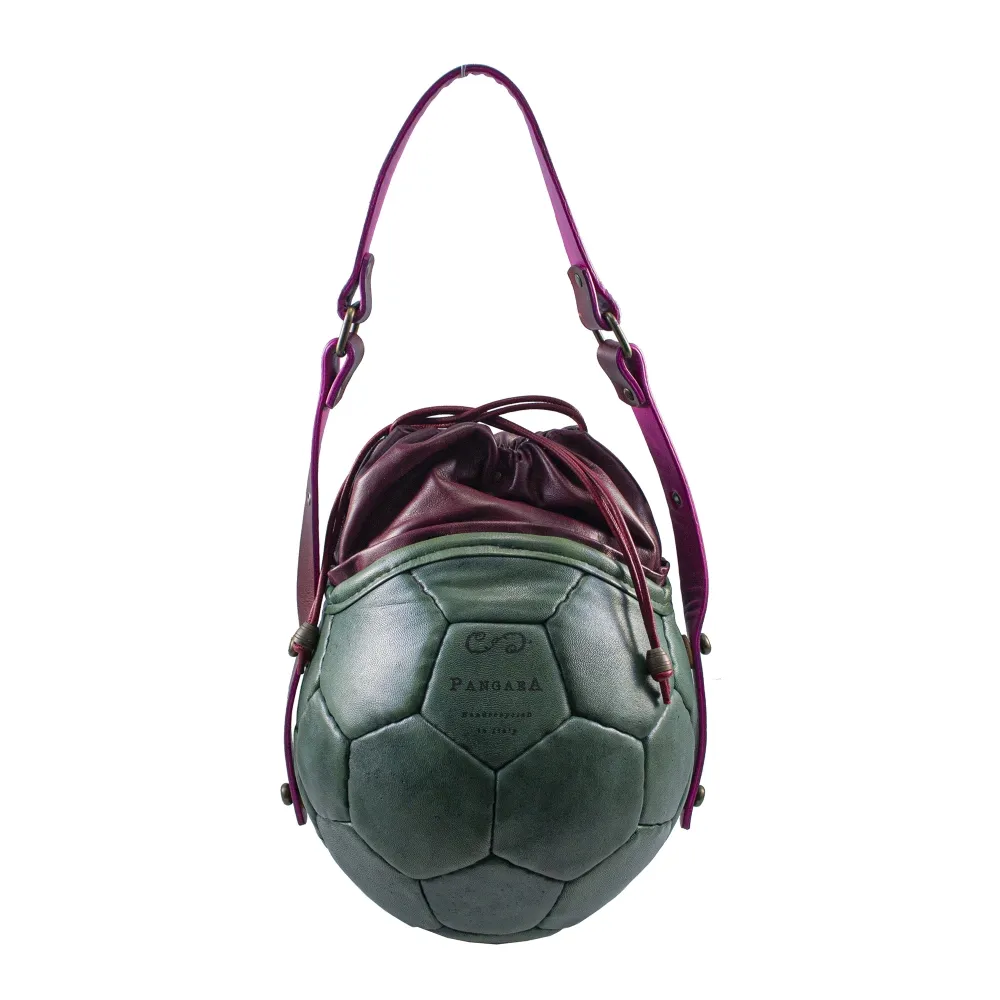 PangaeA - PangaeA Prima Pelle Bag - Verde Bordeaux - Modello Originale - Borsa Casual Artigianale in Pelle