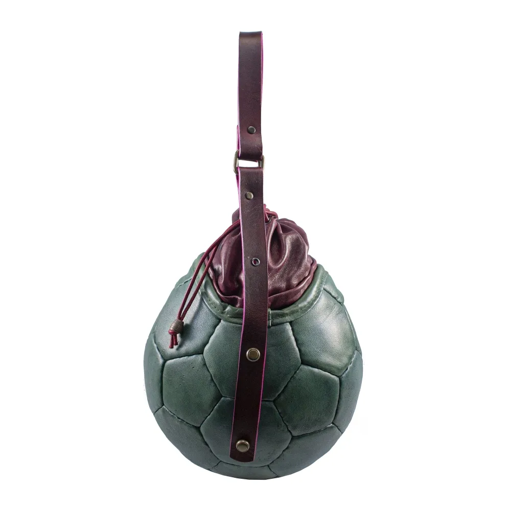 PangaeA - PangaeA Prima Pelle Bag - Verde Bordeaux - Modello Originale - Borsa Casual Artigianale in Pelle