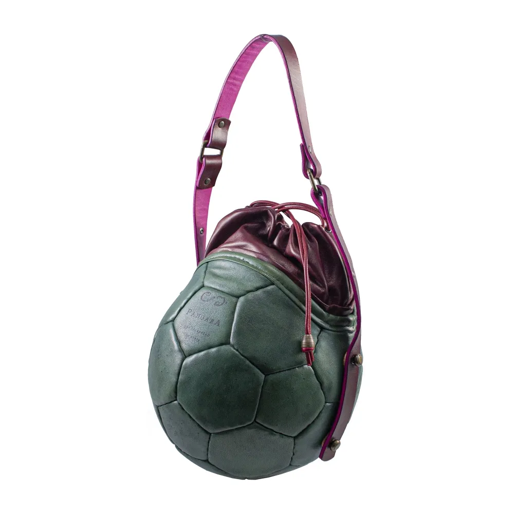 PangaeA - PangaeA Prima Pelle Bag - Verde Bordeaux - Modello Originale - Borsa Casual Artigianale in Pelle