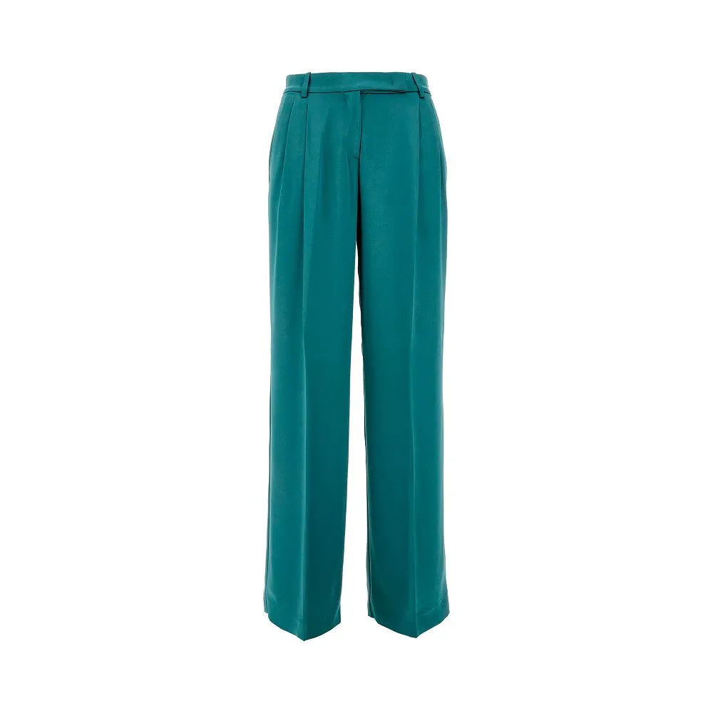 Pantalone a gamba ampia in satin