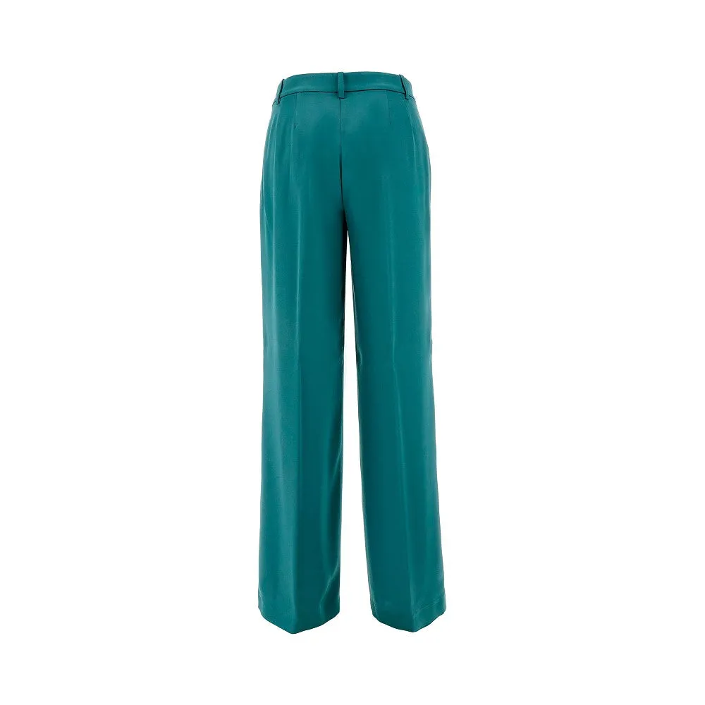 Pantalone a gamba ampia in satin