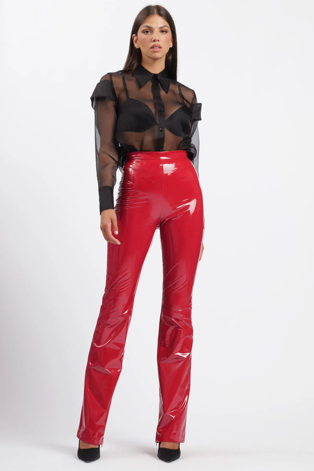 Pantalone Vinyl Skin Rosso-