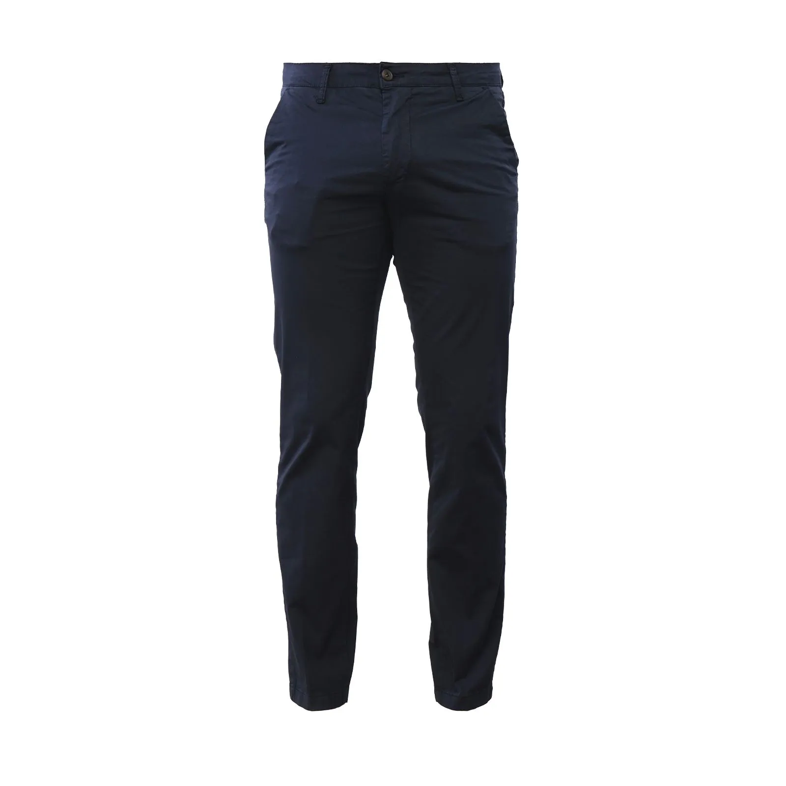 Pantaloni blu in cotone con tasche