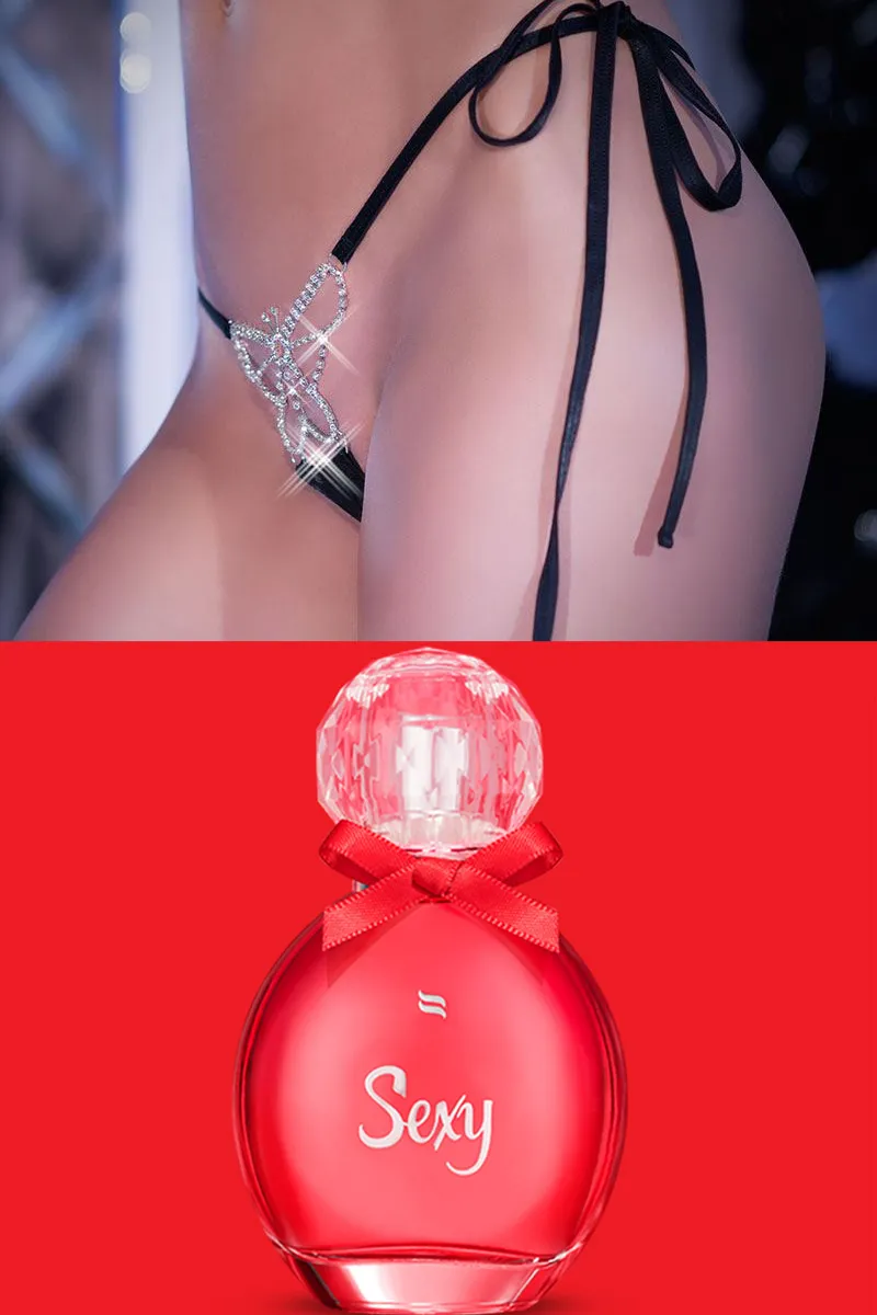 Perizoma gioiello INT358 con profumo feromoni rosso P002