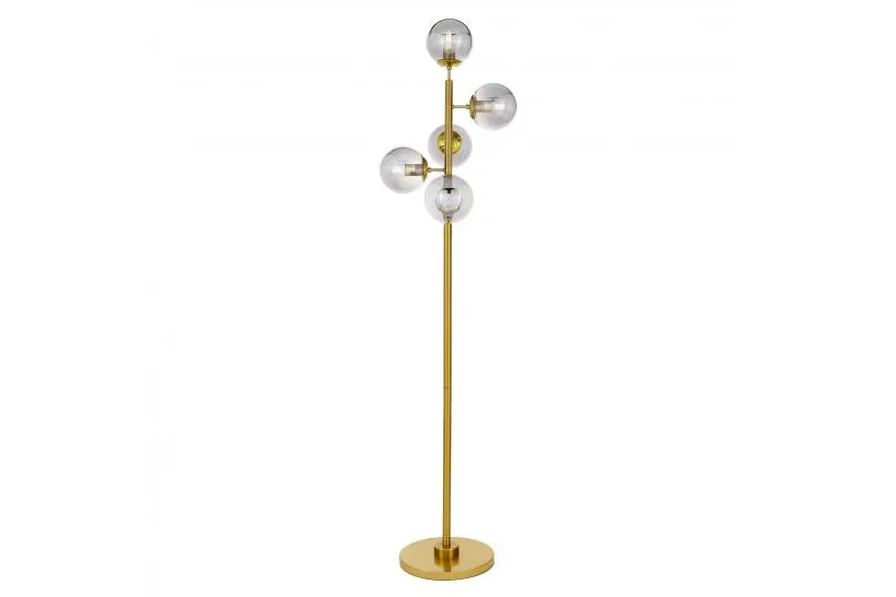 Piantana con sfere grigio fumo e ottone CEREDO W5