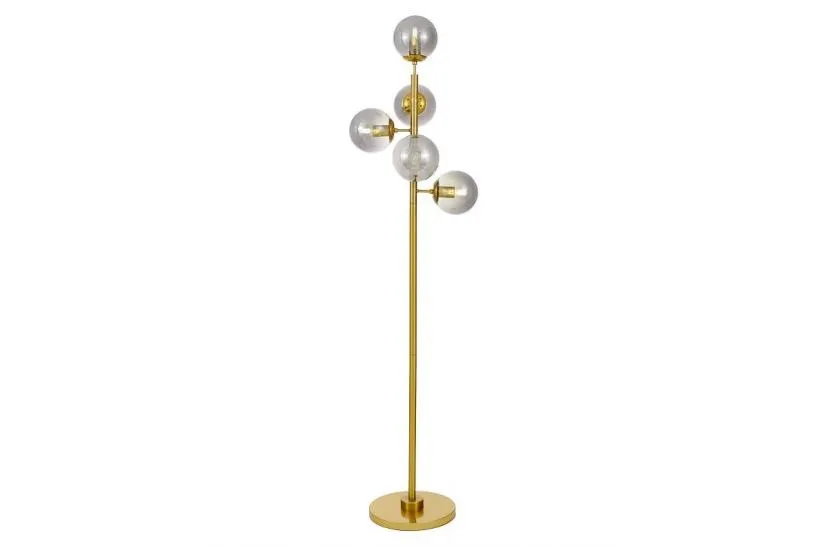 Piantana con sfere grigio fumo e ottone CEREDO W5