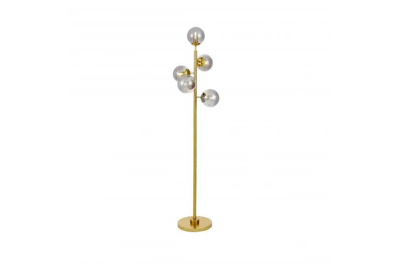Piantana con sfere grigio fumo e ottone CEREDO W5