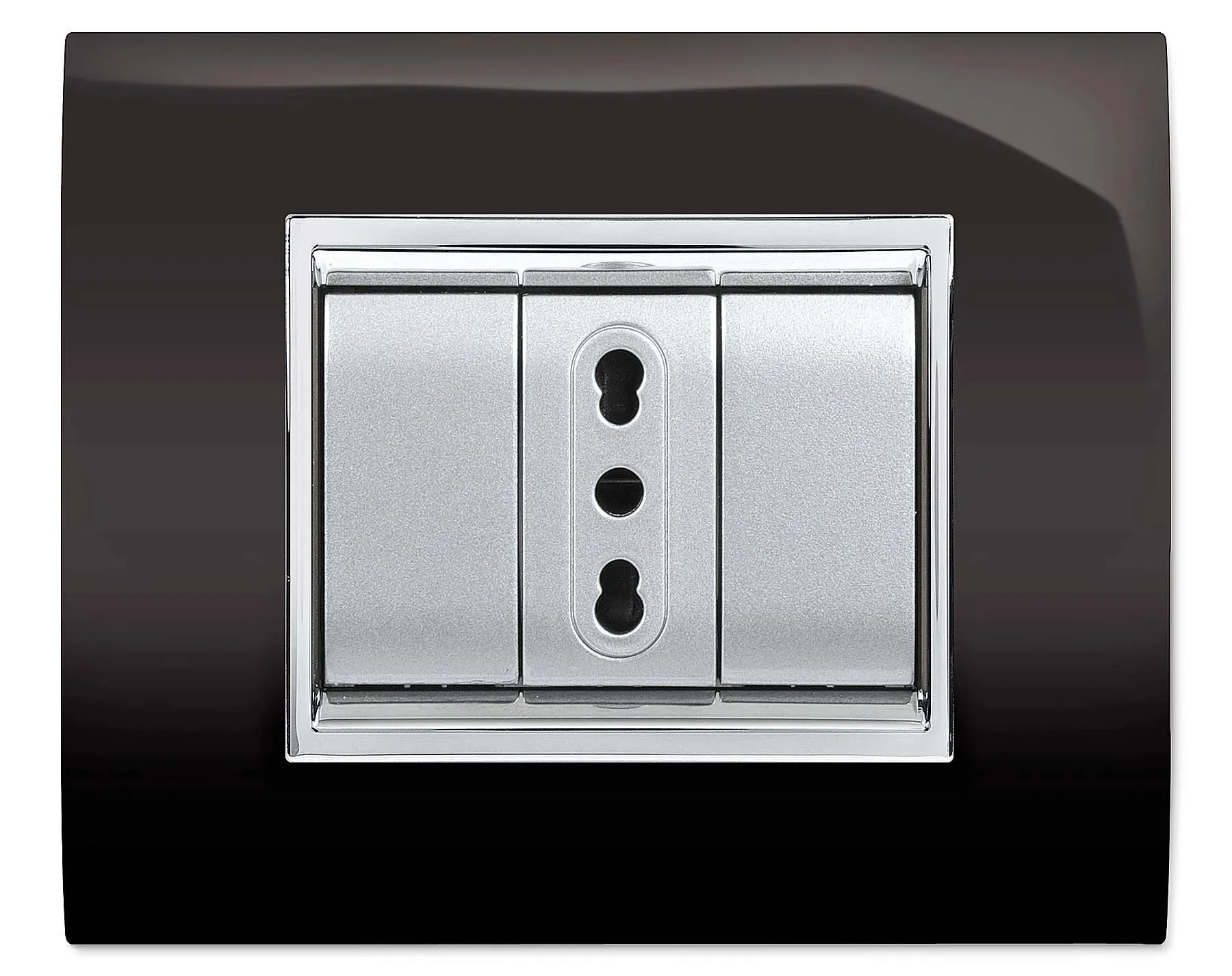 Placca per presa a 3 posti Prestige nero