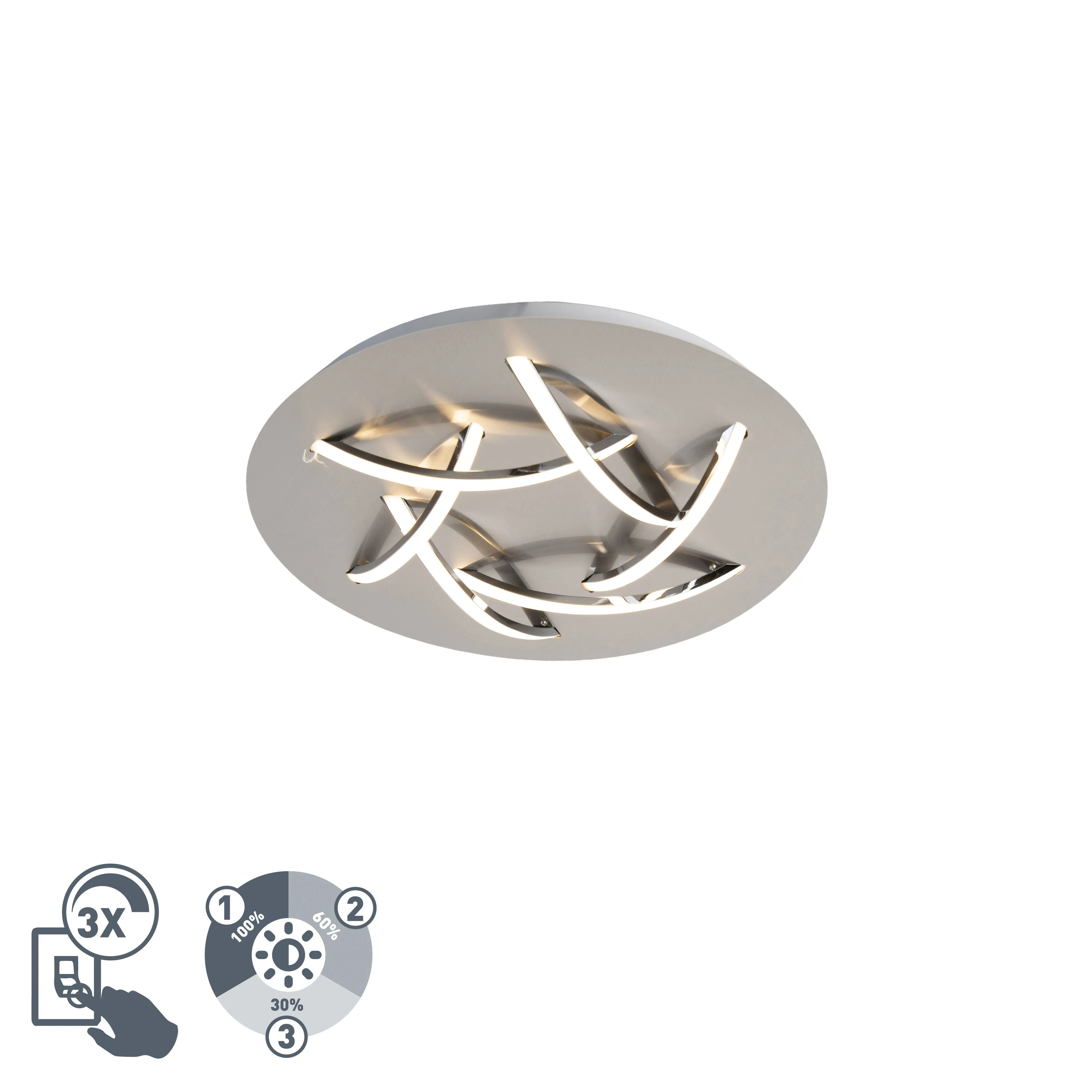 Plafoniera design in acciaio con LED incluso - Delphina