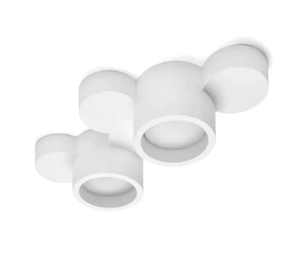 Plafoniera In Gesso Moderna Chio Verniciabile 2xGx53 T278 Sforzin