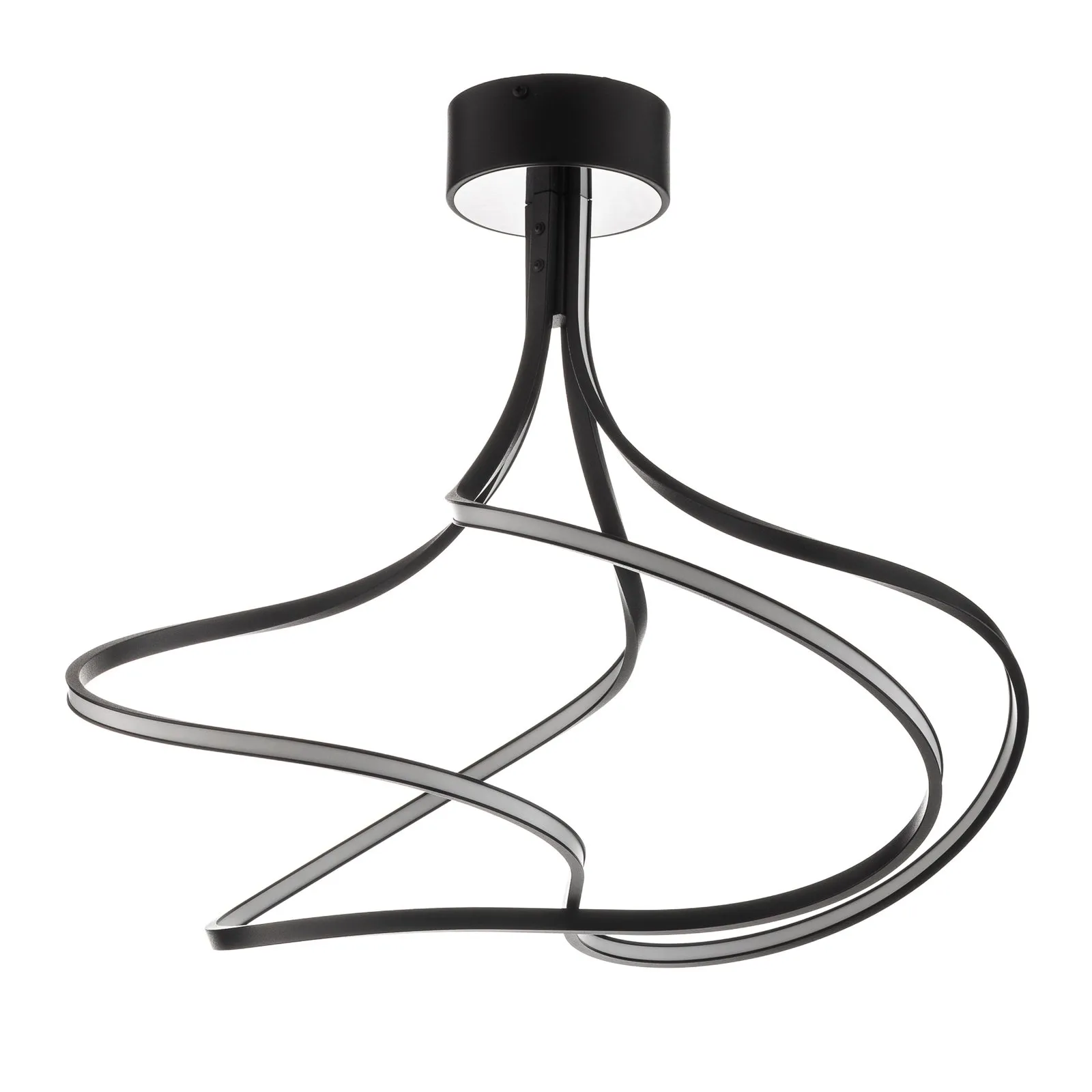 Plafoniera LED Lungo, nero, altezza 42 cm