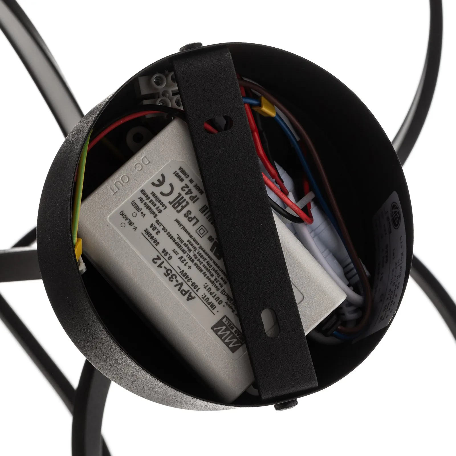 Plafoniera LED Lungo, nero, altezza 42 cm