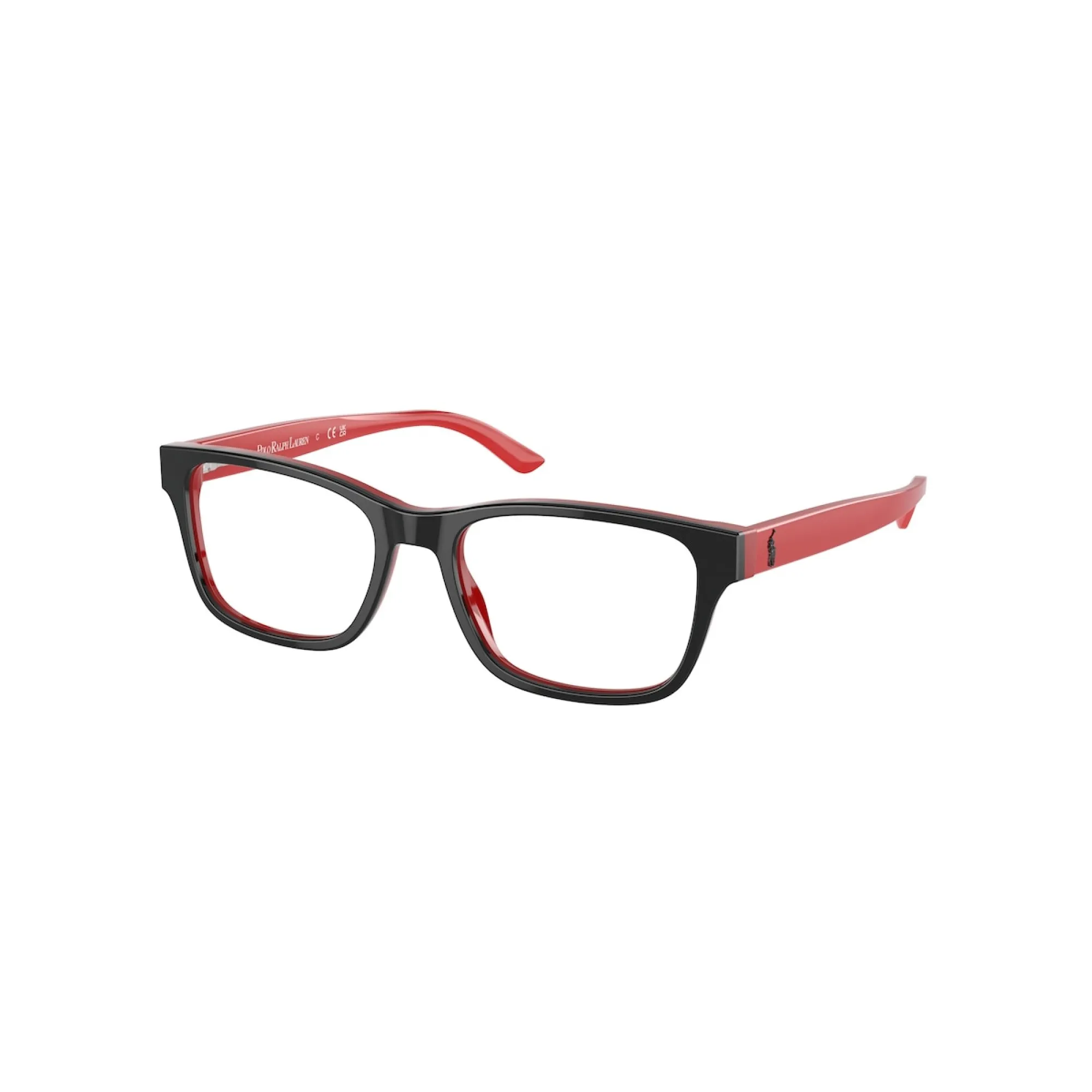   Polo PP 8534 - 1503 Nero Lucido Su Rosso | Occhiale Da Vista Bambino 