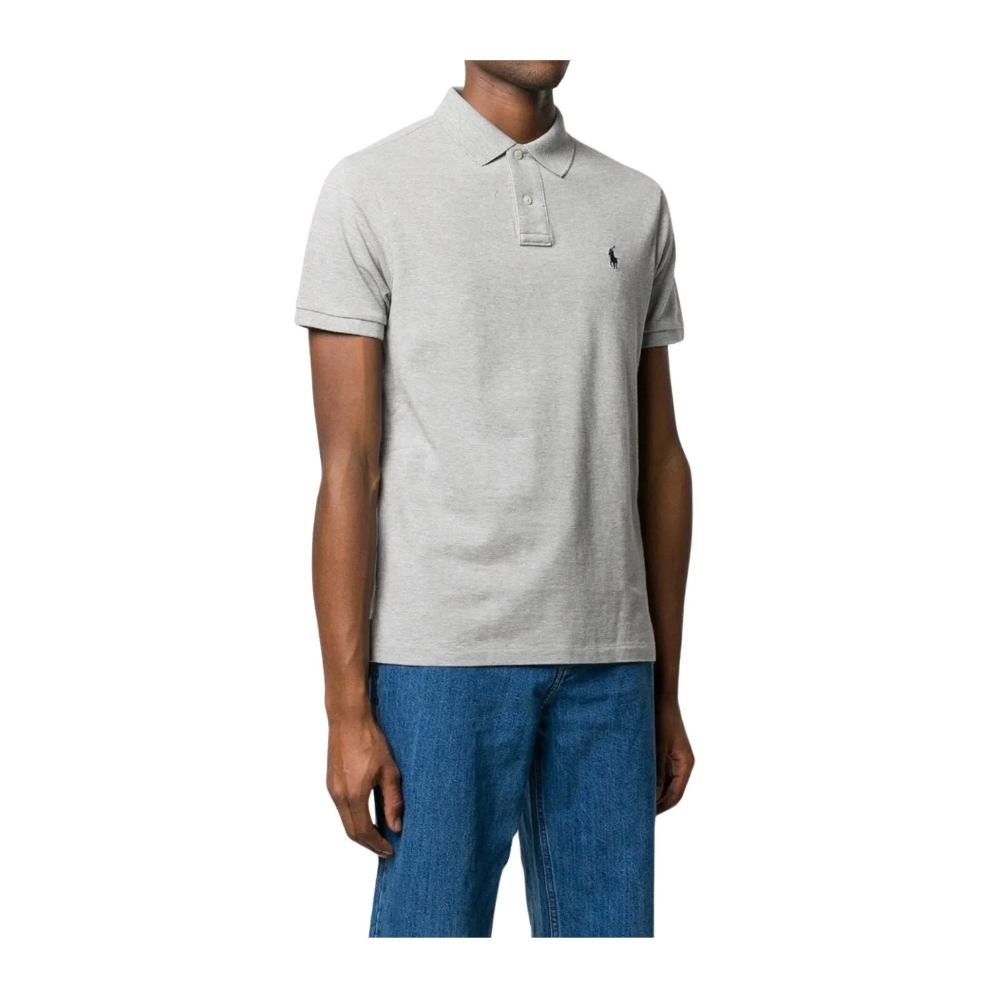 Polo Uomo Grigia in cotone traspirante