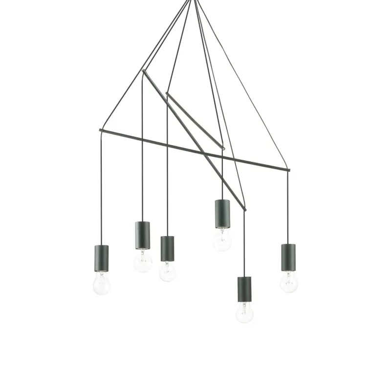 Pop 6 luci lampada a sospensione in metallo 60W E27