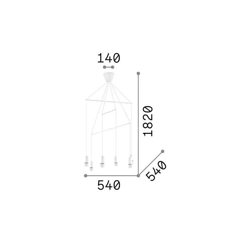 Pop 6 luci lampada a sospensione in metallo 60W E27