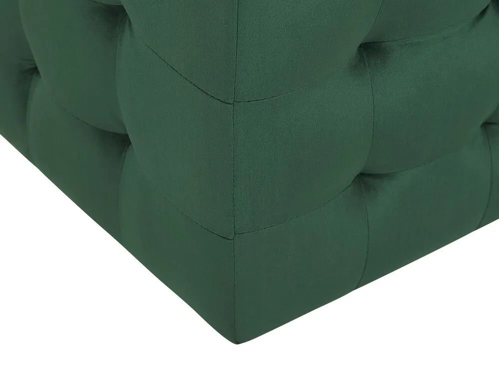 Pouf ottomano con contenitore velluto verde scuro MICHIGAN