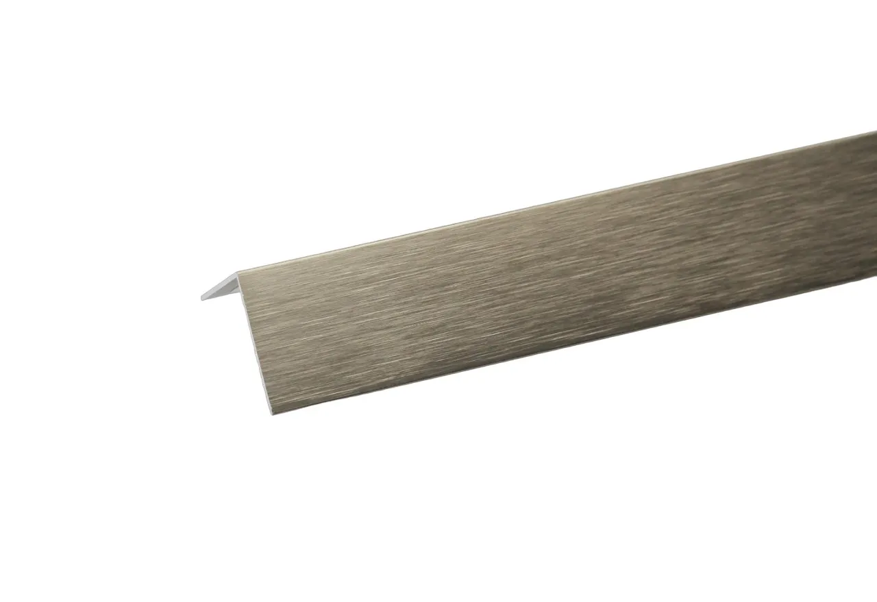 Profilo angolare a L 1 m 30x15 mm alluminio titanio spazzolato