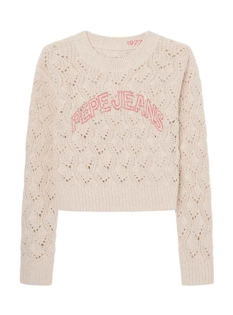 Pullover Pepe Jeans Nabila Beige per Bambina