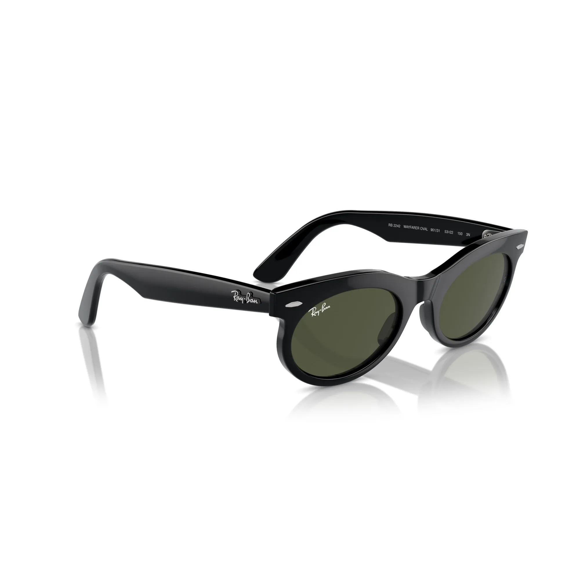  Ray-Ban RB 2242 Wayfarer Oval 901/31 Black | Occhiale Da Sole Unisex 