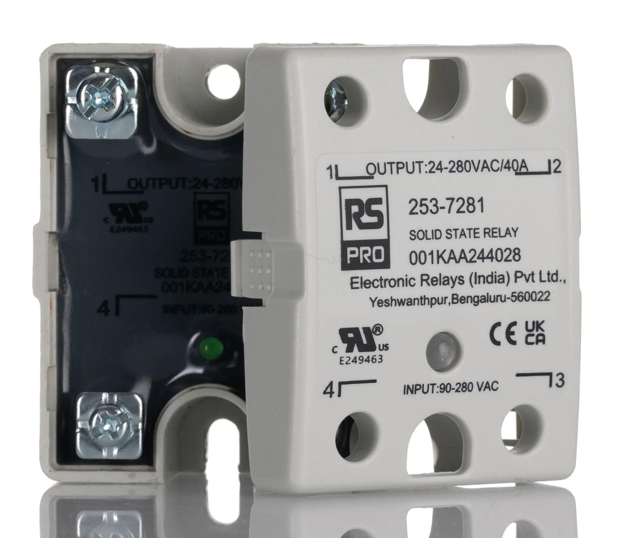 Relè a stato solido, A pannello Montaggio superficiale, 40 Amp, 280 Vrms, Zero Cross, SPST