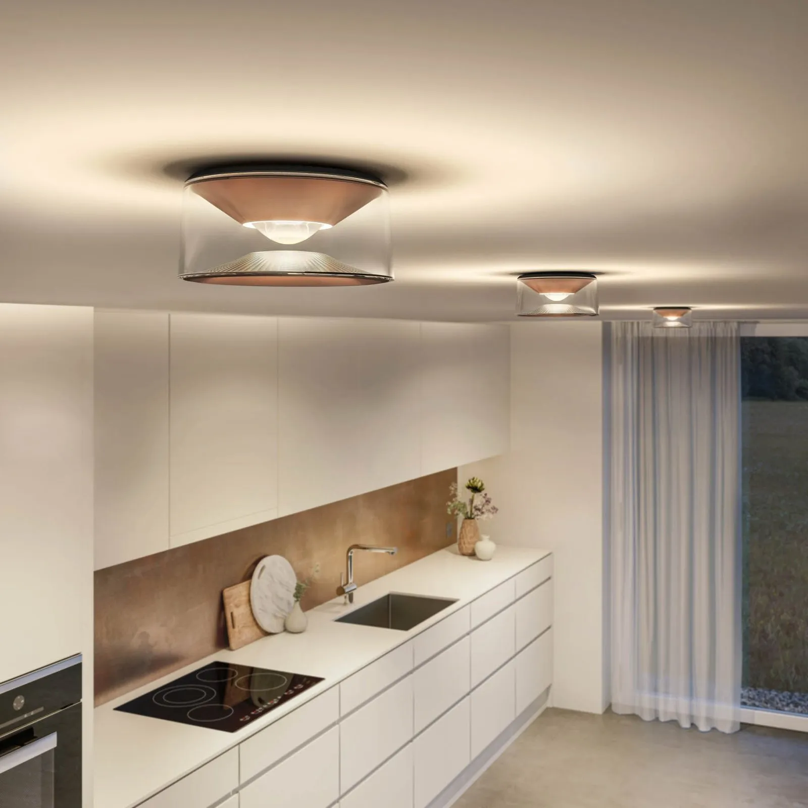 Ribag Vior Plafoniera LED oro rosa 40° 2.700K