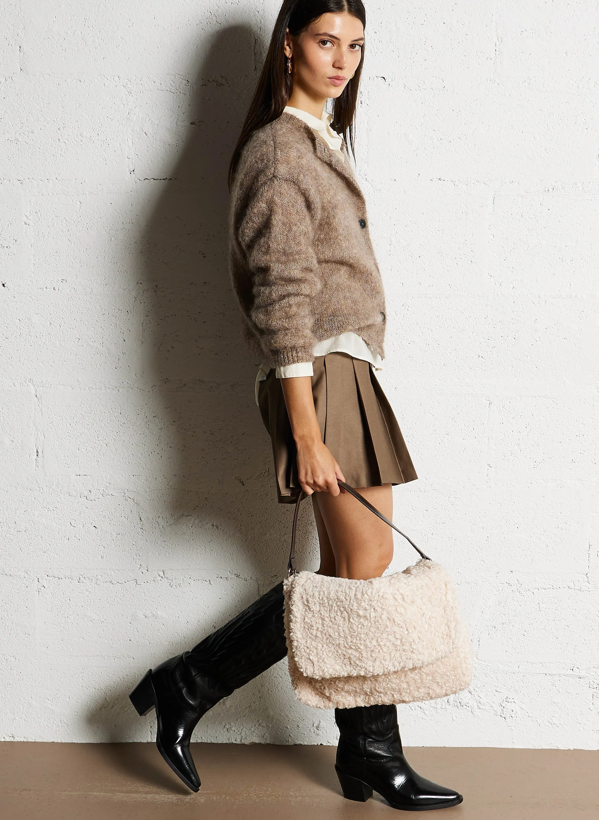  SAISON 1865   ELOISE - Borsa a spalla in sherpa | Beige