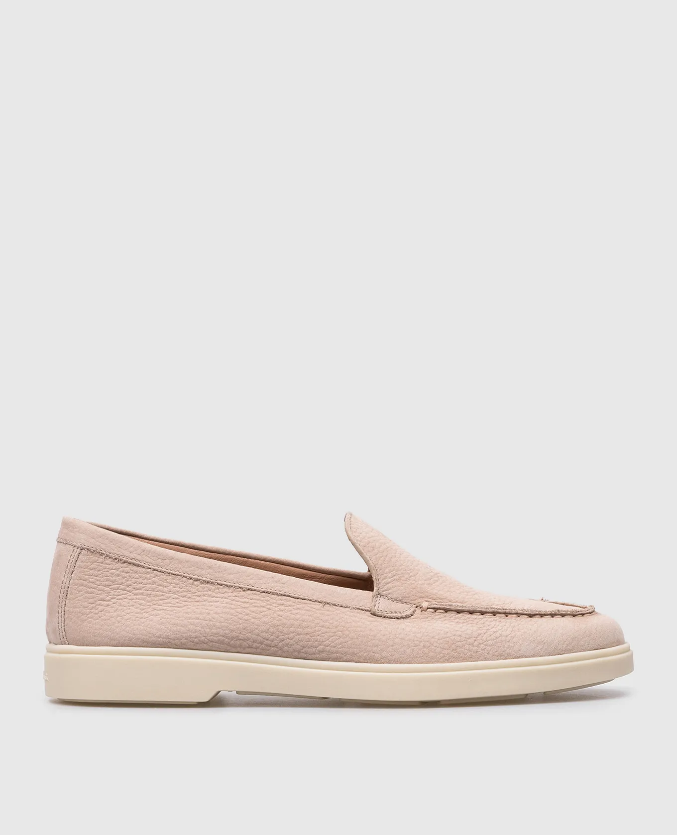 Santoni Mocassini in pelle beige con logo WUYA58856TISNPRX