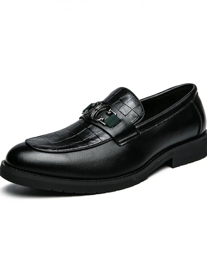 Scarpe da uomo in pelle verniciata con decorazione in metallo nero da uomo Scarpe casual da uomo Oxford Abito formale da sposa S