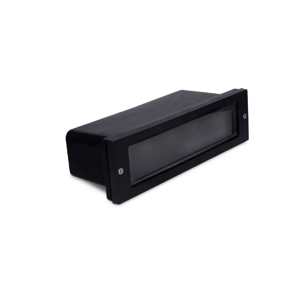 Segnapasso Led Nero 5W da incasso a parete Rettangolare IP65 Bianco freddo 6000K Wisdom
