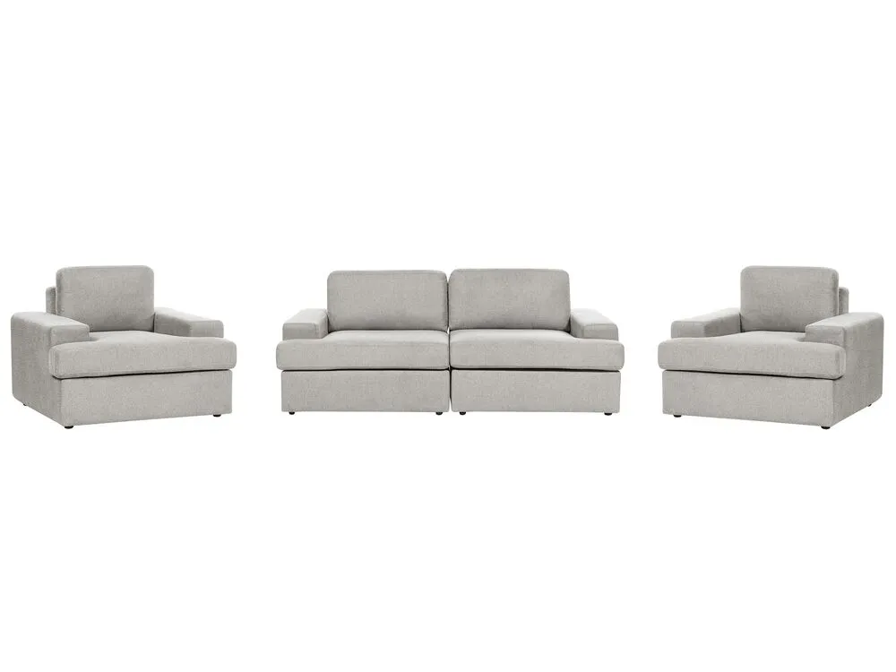 Set da salotto 5 posti tessuto grigio chiaro ALLA