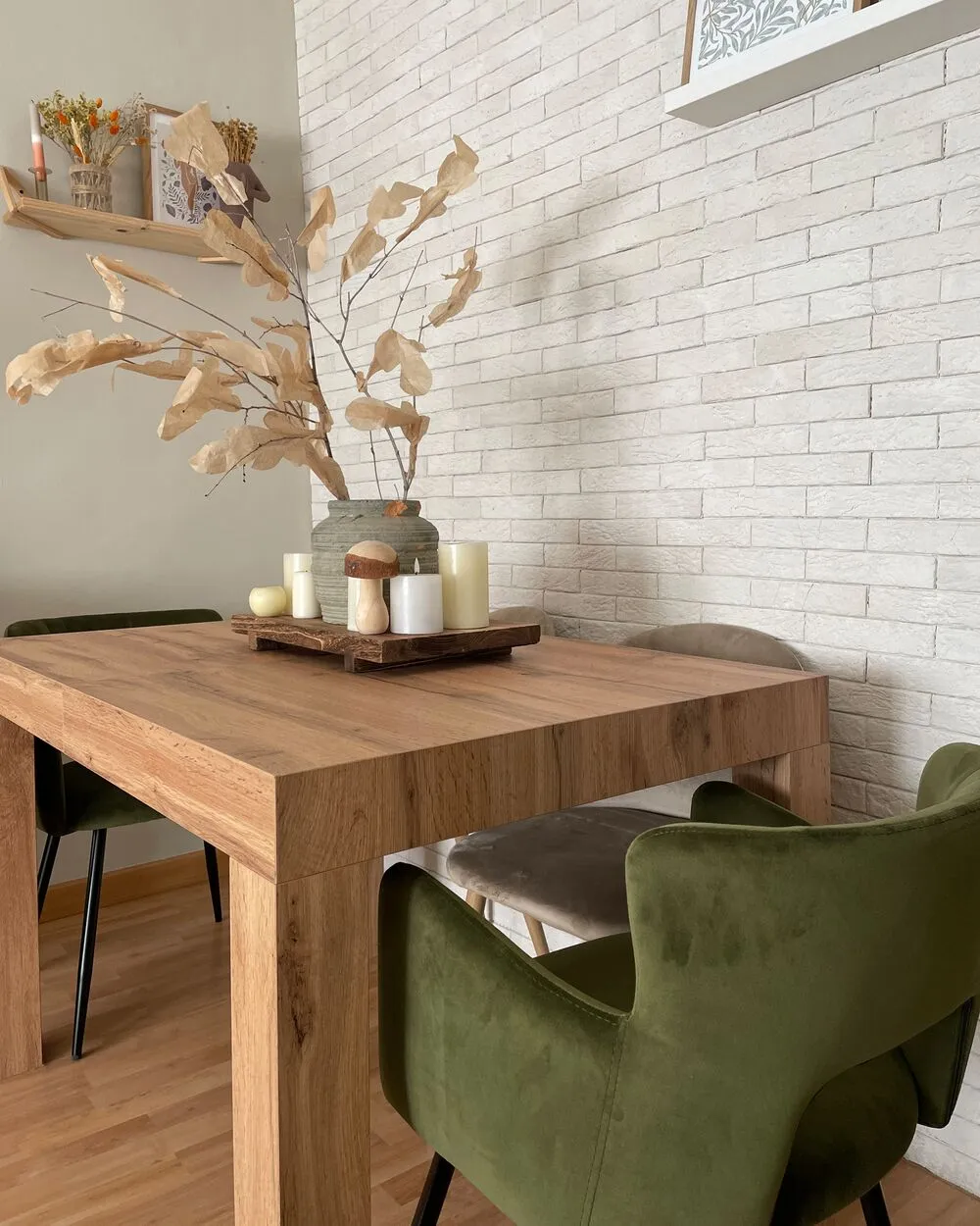 Set di 2 sedie da pranzo SANILAC Velluto Verde oliva
