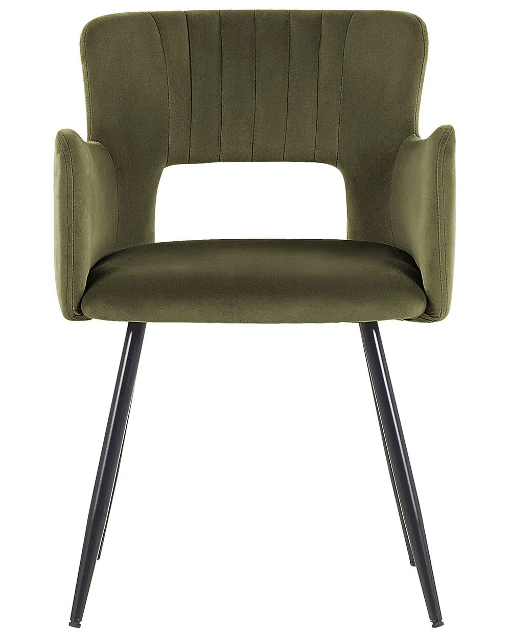 Set di 2 sedie da pranzo SANILAC Velluto Verde oliva