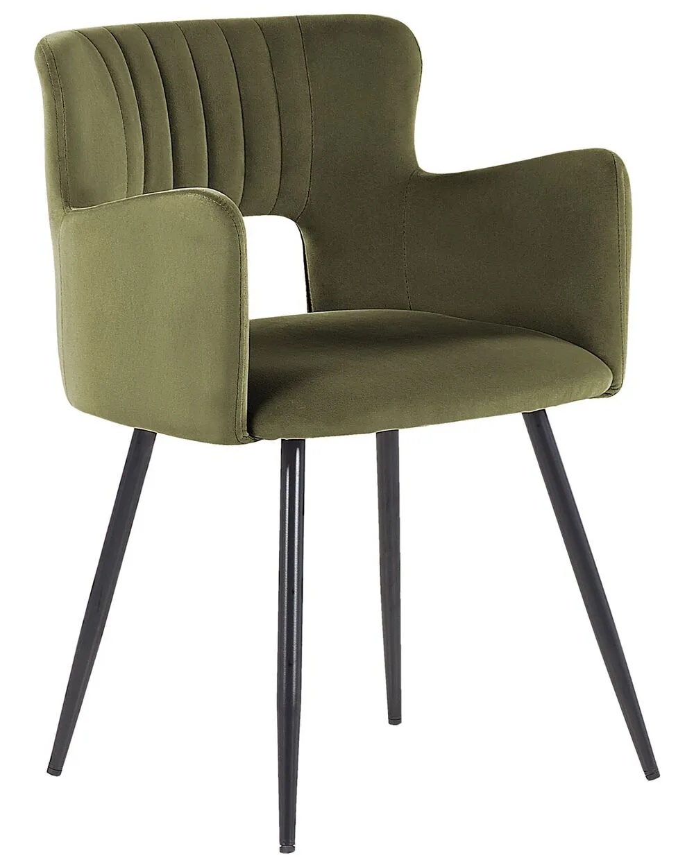 Set di 2 sedie da pranzo SANILAC Velluto Verde oliva