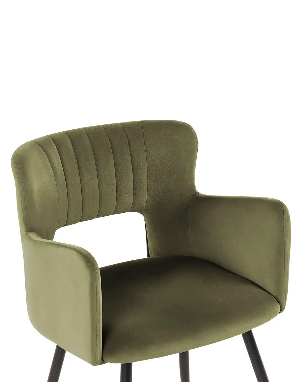 Set di 2 sedie da pranzo SANILAC Velluto Verde oliva