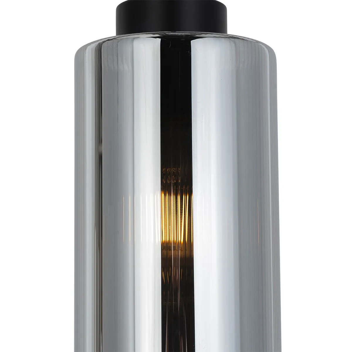 Smart hanglamp zwart met smoke glas 4-lichts incl. 4 Wifi ST64 - Laura