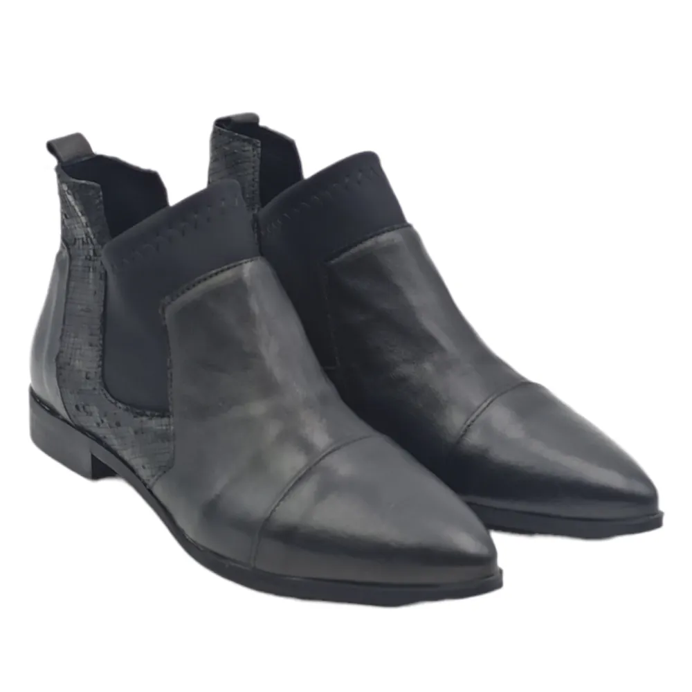Stivaletto beatles donna in pelle King of hearts 3512 RAG NERO