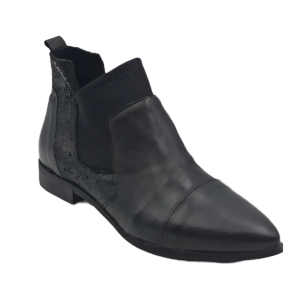 Stivaletto beatles donna in pelle King of hearts 3512 RAG NERO