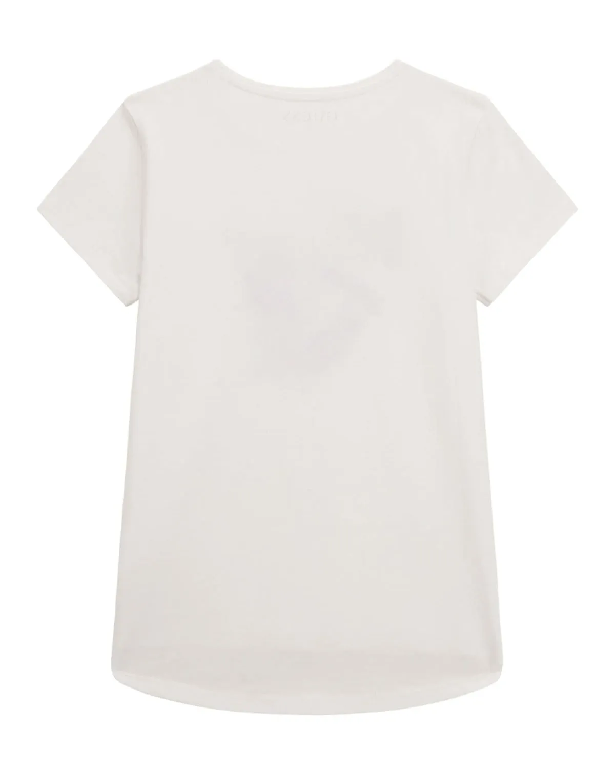 T-shirt bianca in cotone stretch a maniche corte con stampa floreale e logo glitterato 8-16 anni