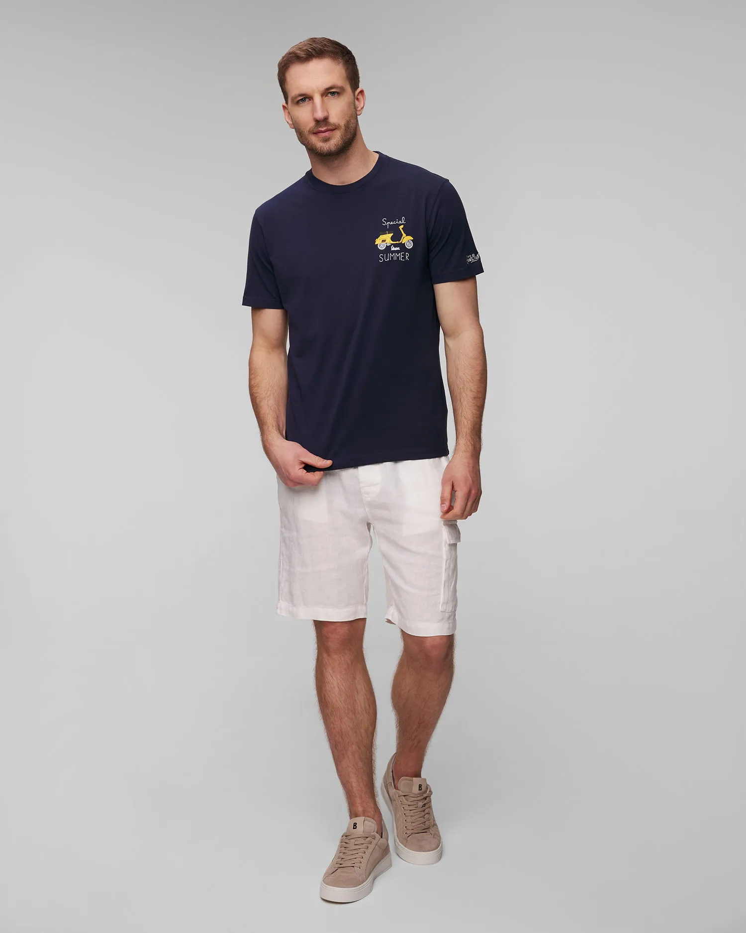 T-shirt blu scuro da uomo MC2 Saint Barth TSHM001-03122f