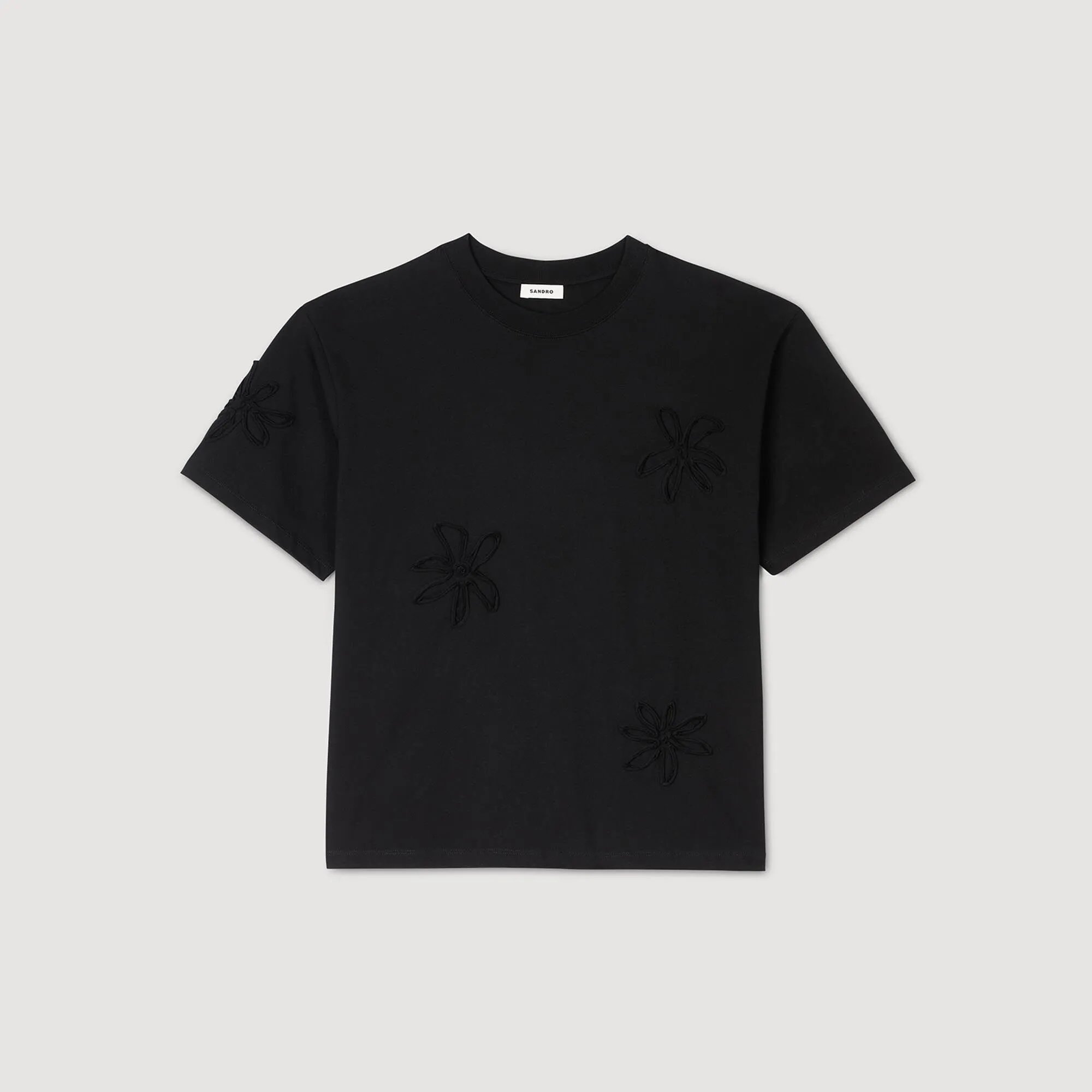 T-shirt decorata con fiori