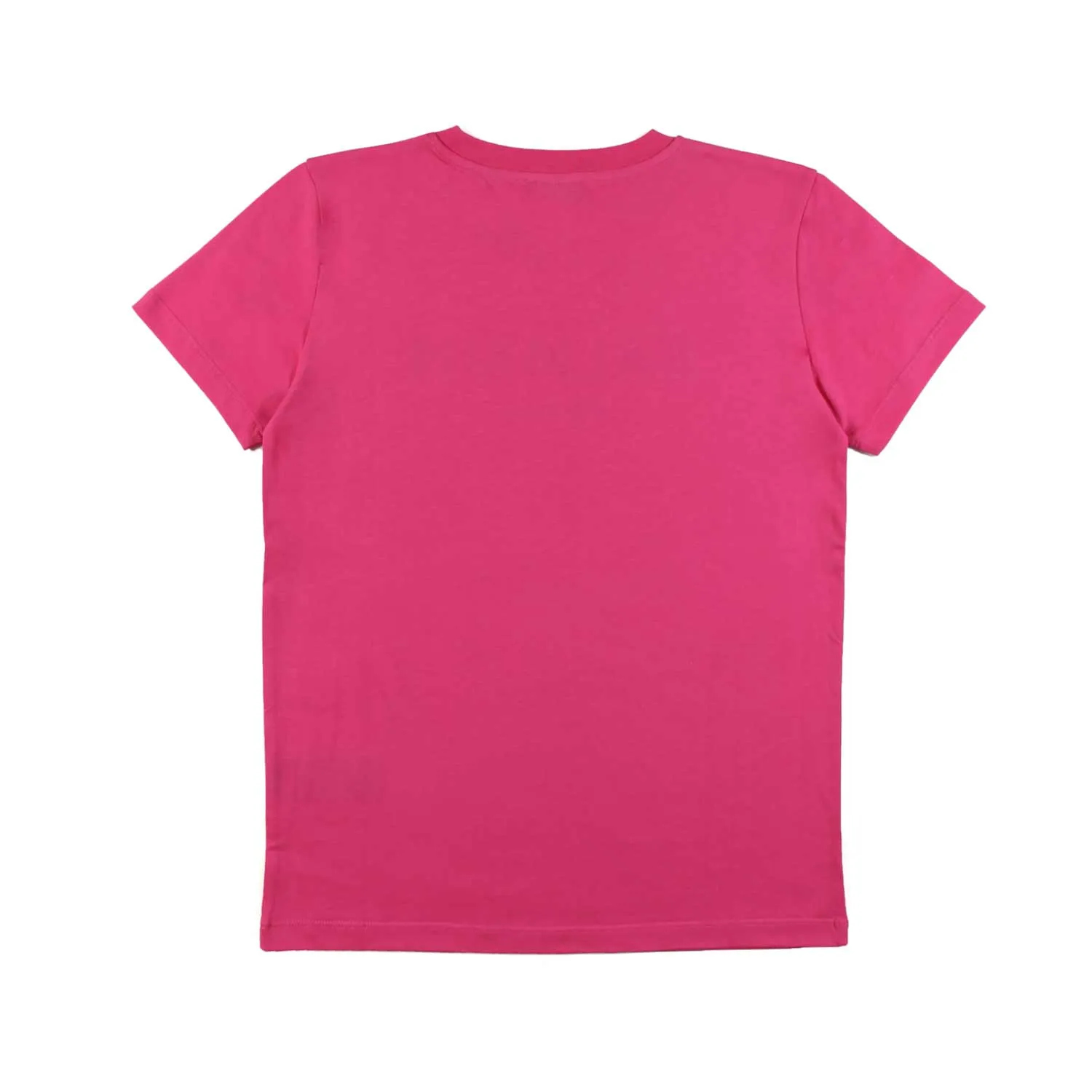 T-Shirt Fucsia Con Logo Nero Bambina