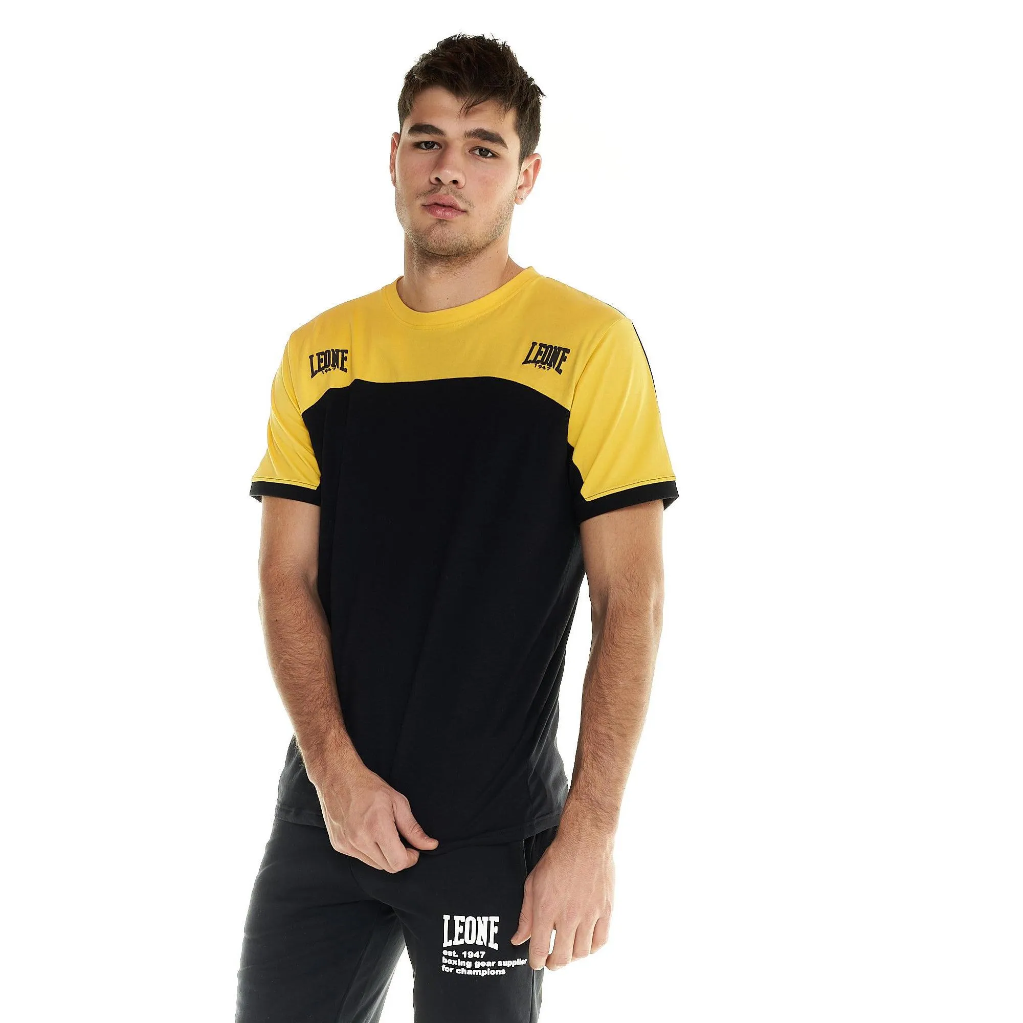 T-shirt Leone uomo color block con maniche corte Active