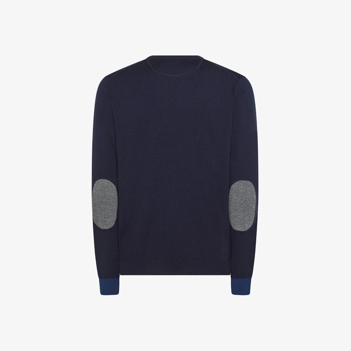 T-shirt with contrasting cuffs and patches / Blue