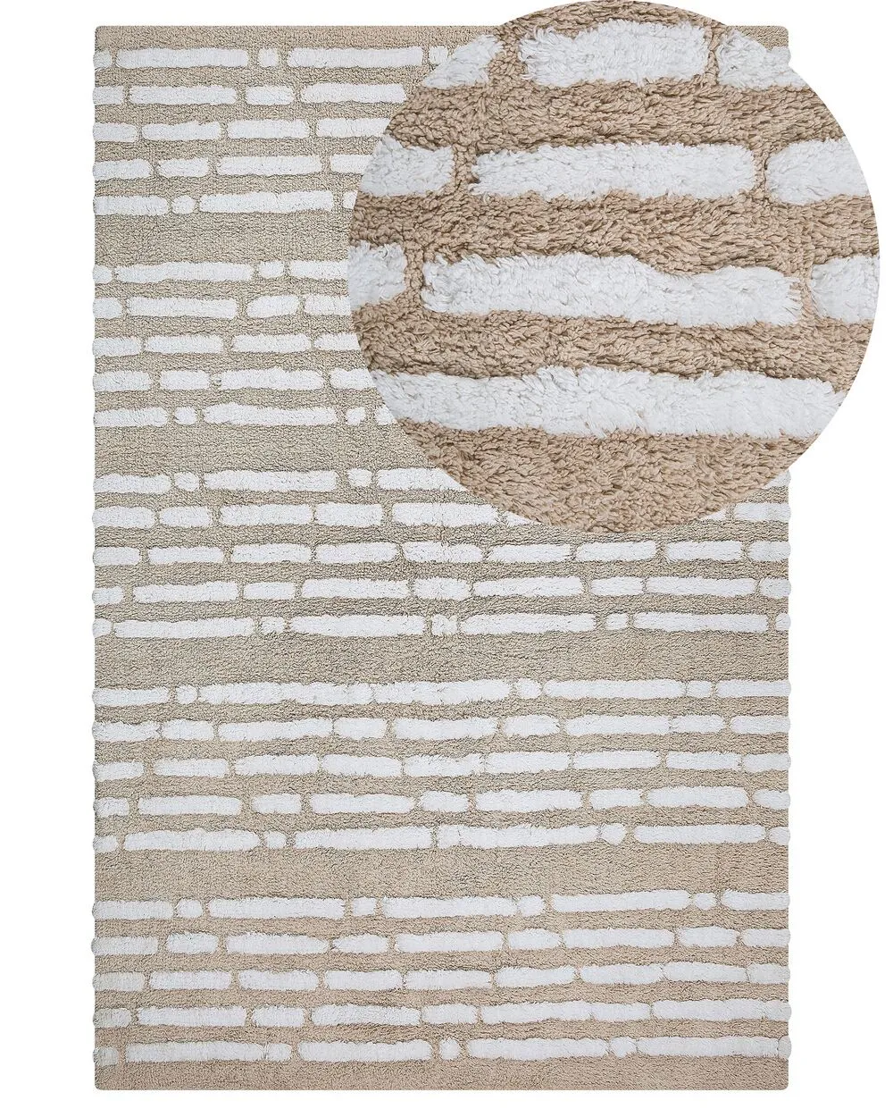 Tappeto in cotone 120 x 180 cm beige AHIRLI
