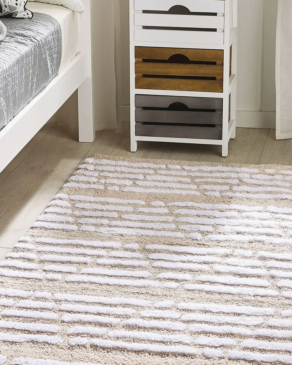 Tappeto in cotone 120 x 180 cm beige AHIRLI